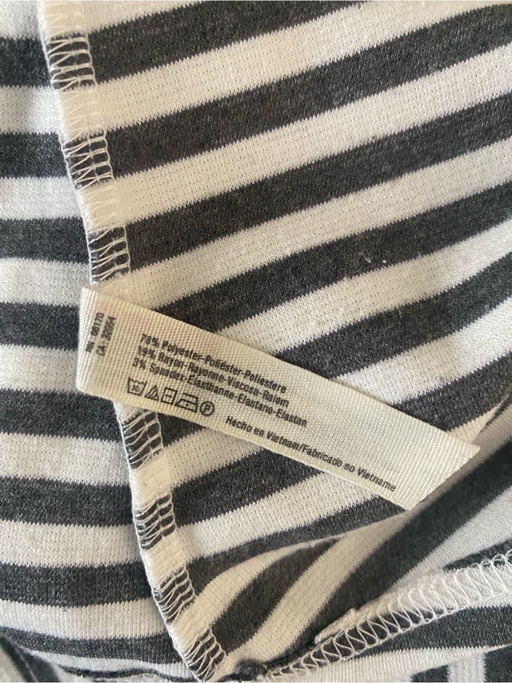 Free People FP Beach A-Line Dress M Mock Neck White Gray Striped Coastal Preppy - Picture 9 of 11
